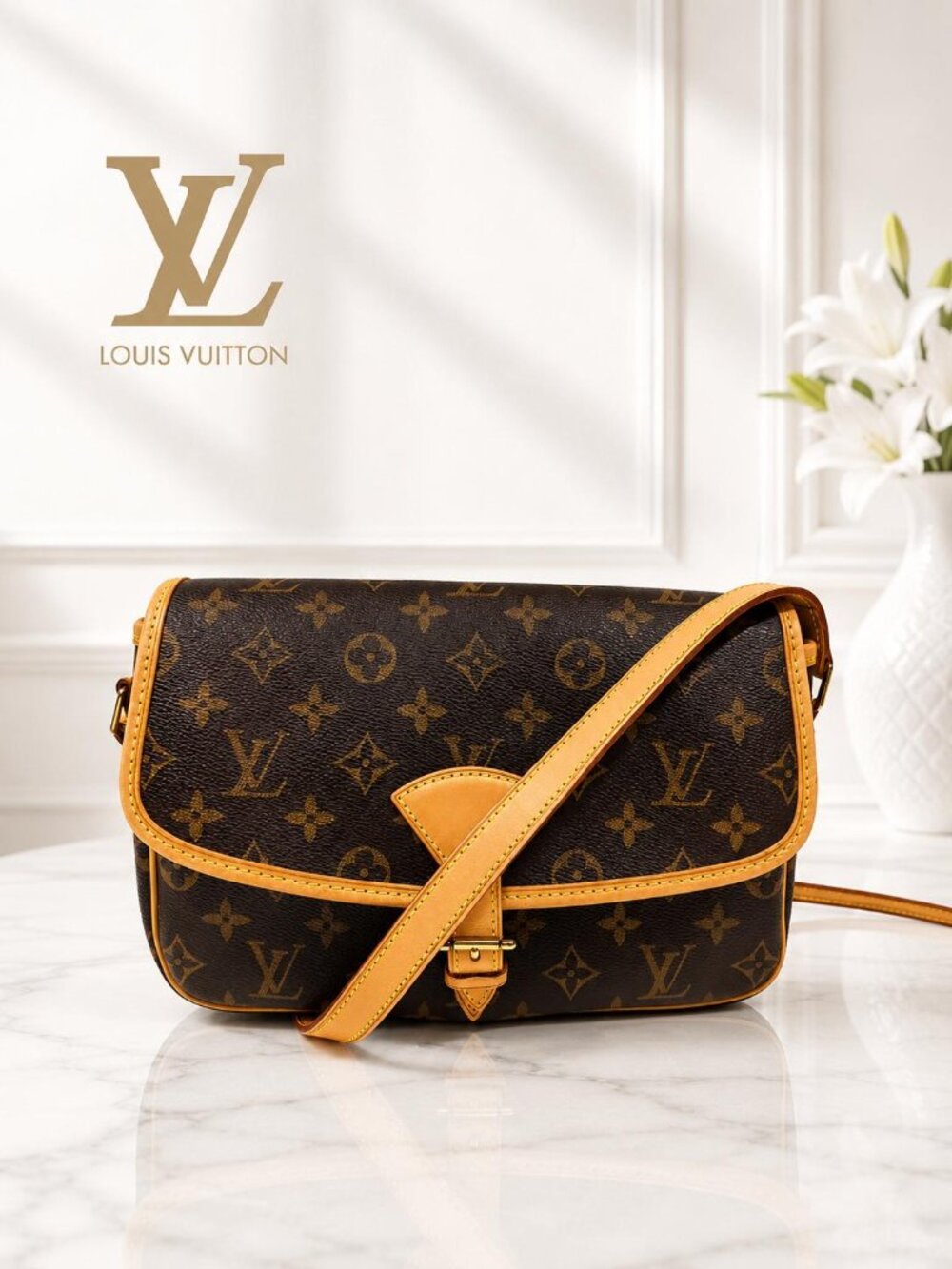 Authentic Louis Vuitton Sologne Monogram Crossbody Bag